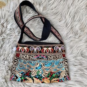 Sam Well Embroidered Crossbody Statement Bag NWOT